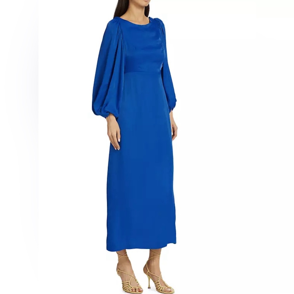 BNWT! FARM Rio Open-Back Midi Dress in Royal Blue